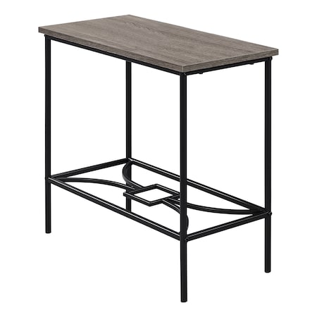 Monarch Specialties Accent Table - 22"H / Dark Taupe / Black Metal I 2075